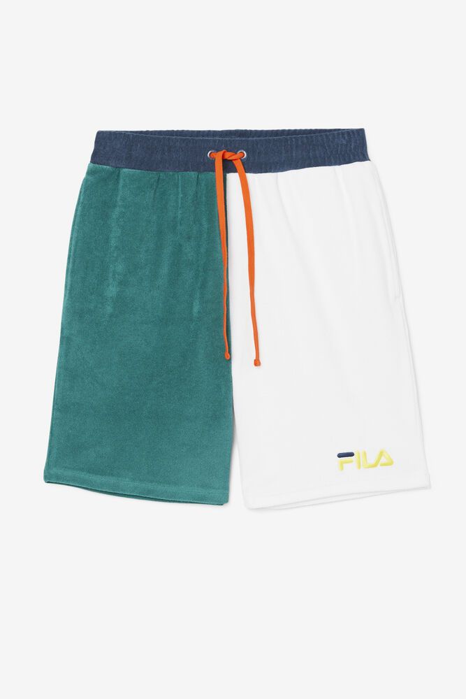 Fila Shorts Mens Turquoise/White - Kalili - Philippines 9346710-QW